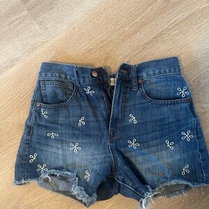 Madewell Embroidered Jean Shorts